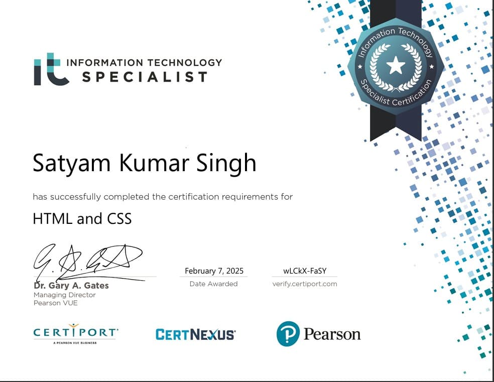 HTML + CSS Certificate