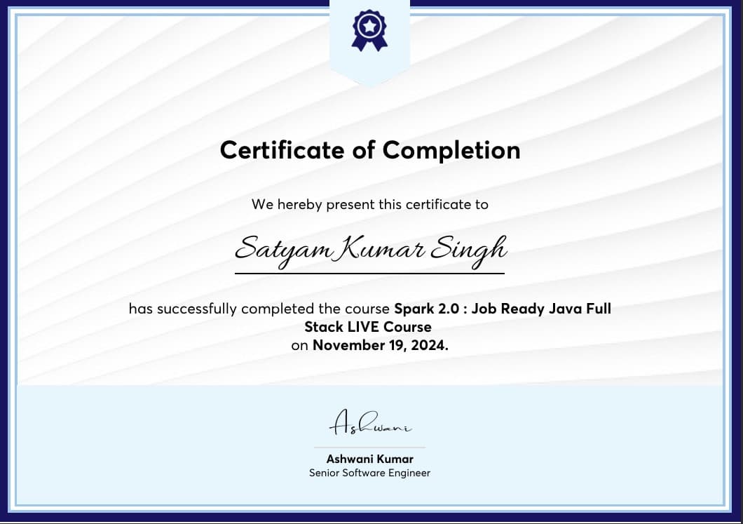 Java Programming Certificate